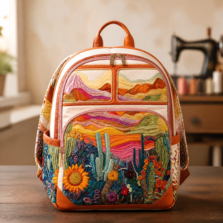Désert aux couleurs du couchant – Sac à dos matelassé