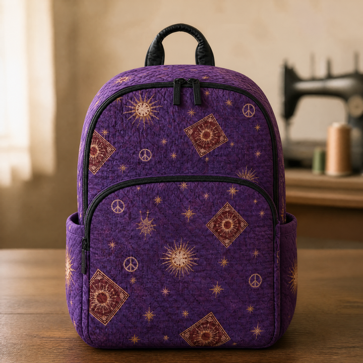Bohème céleste violet – Sac à dos matelassé